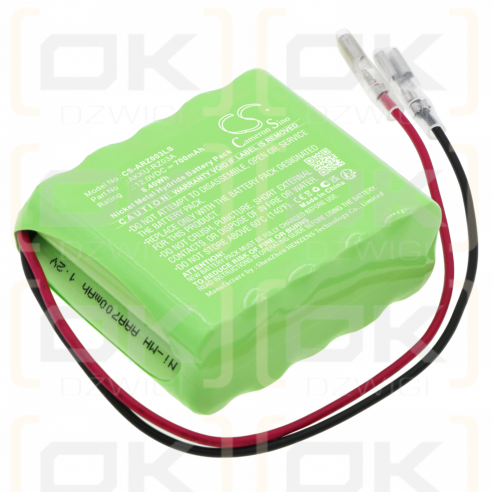 Indexa RZ03 / AKKU-RZ03A 700mAh Ni-MH 12.0V (Cameron Sino)