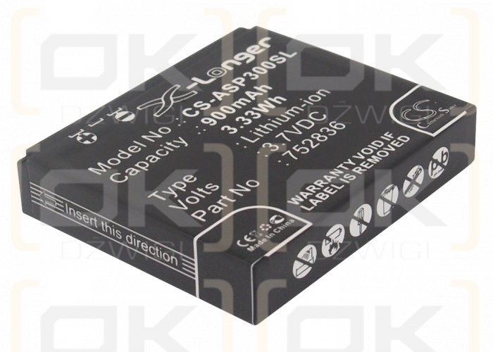 Astak CM-7500 / 752836 Batería de iones de litio de 900 mAh y 3,7 V (Cameron Sino)