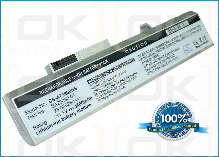 Averatec 3800 / SA20080-01 4400 mAh Li-Ion 11,1 V (Cameron Sino)