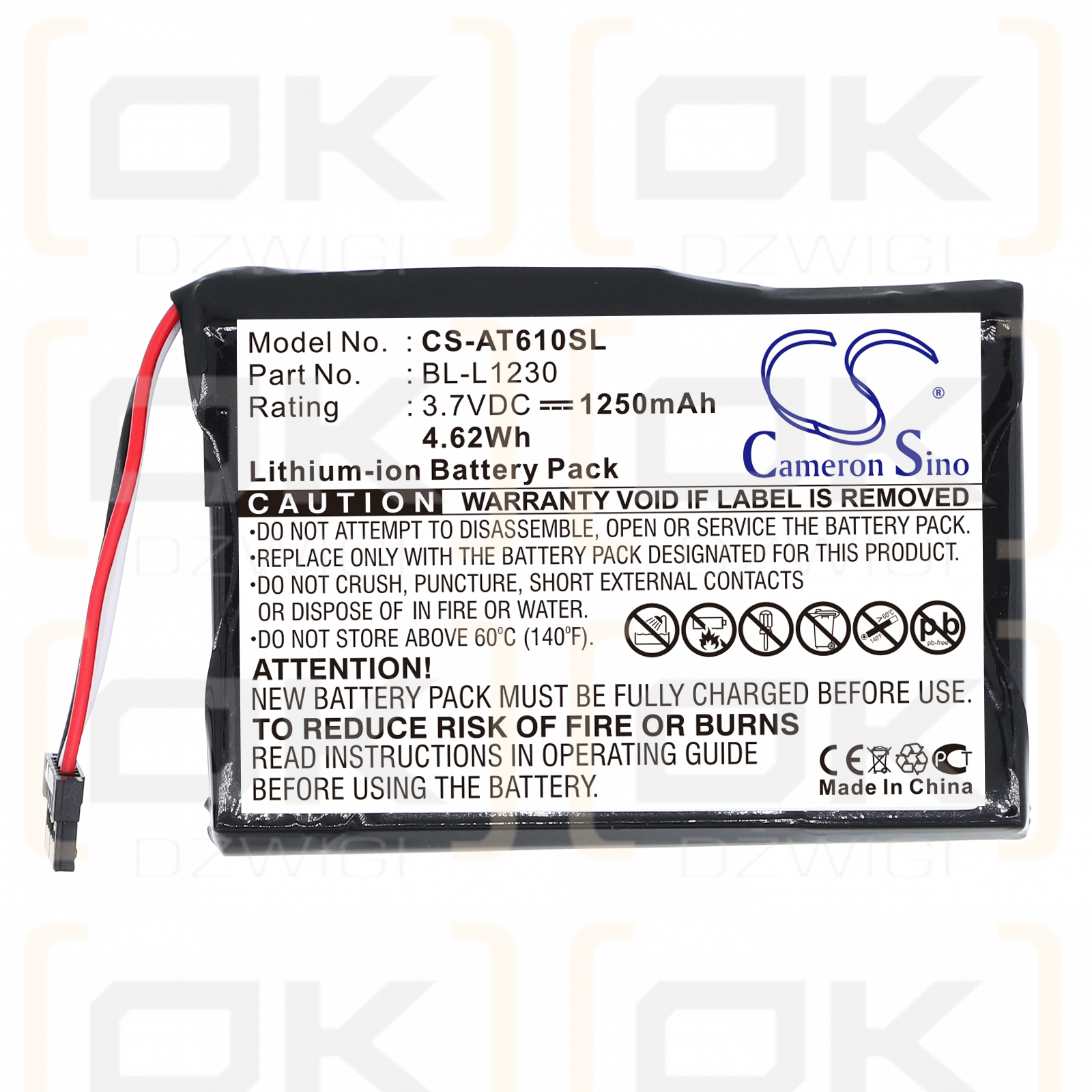 Airis T920EF / BL-L1230 1250 mAh Li-Ion 3,7 V (Cameron Sino)