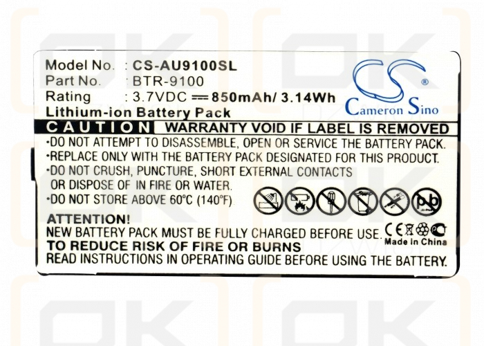Bateria zamienna do AudioVox CDM-9155GPX / BTR-9100 850 mAh Li-ion 3.7 V (Cameron Sino)