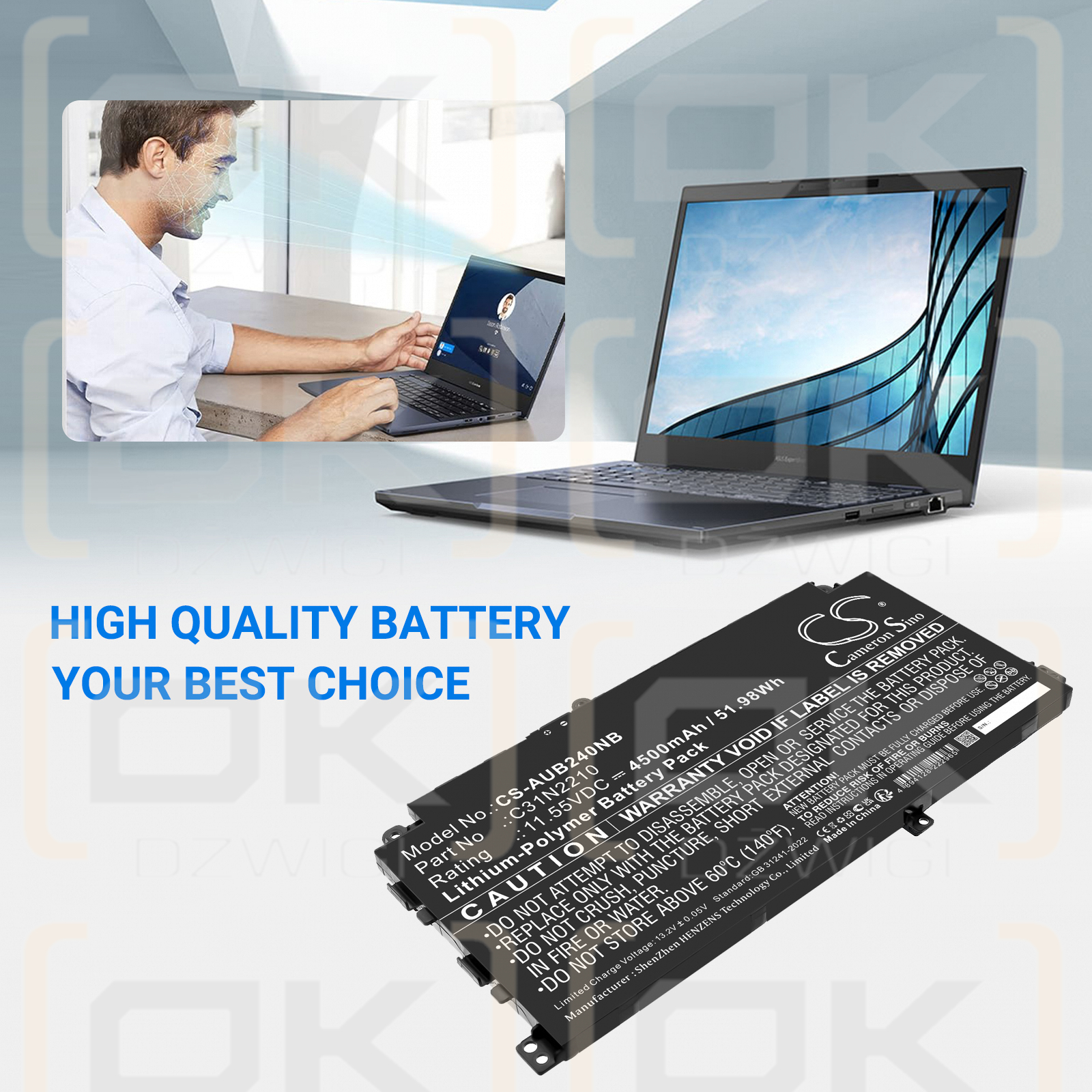 Asus ExpertBook B2 Flip B2402F / 0B200-04370000 4500mAh Li-Polymer 11,55V (Cameron Sino)
