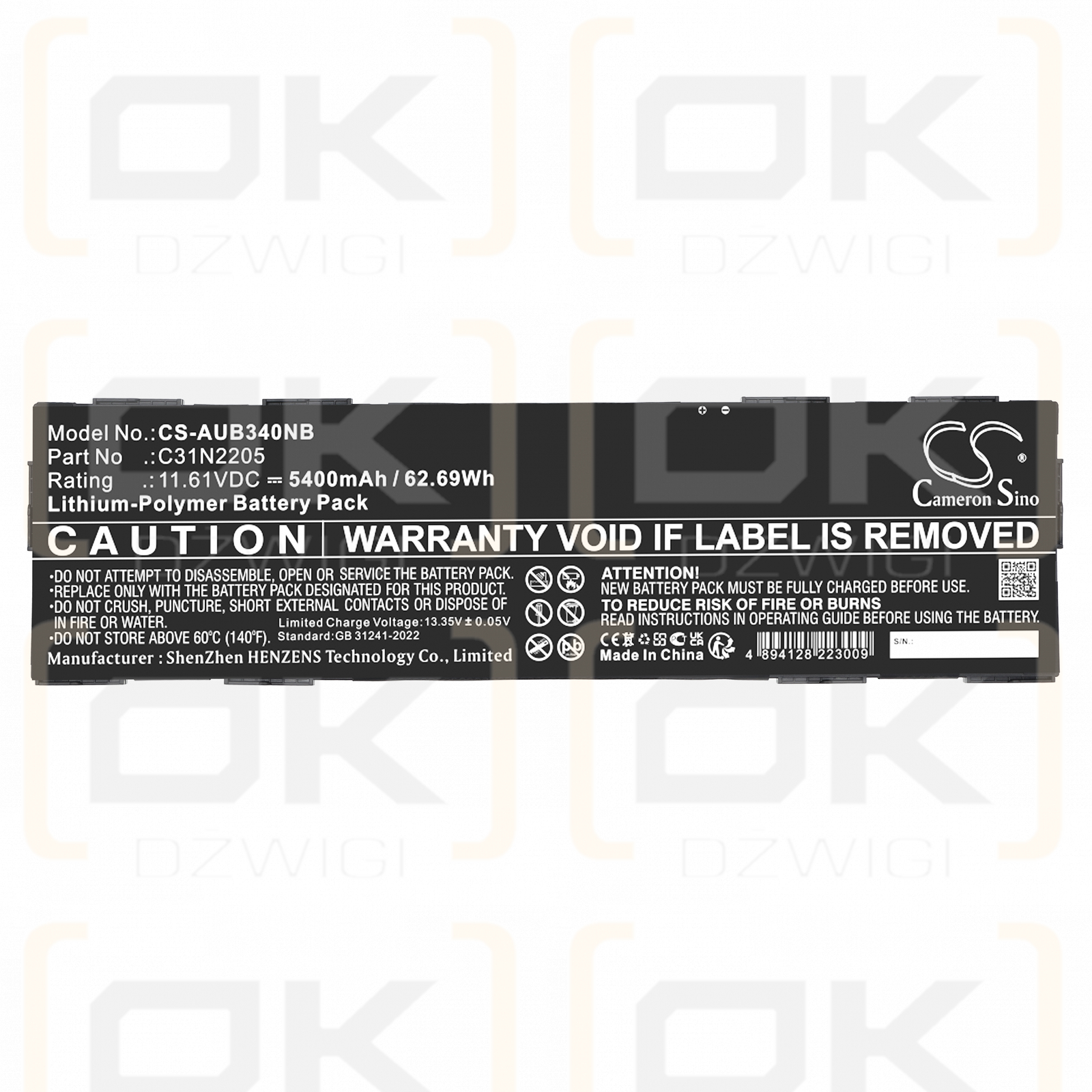 Asus Flip CX3401FBA / 0B200-04010000 5400 mAh Li-Polymer 11,61 V (Cameron Sino)