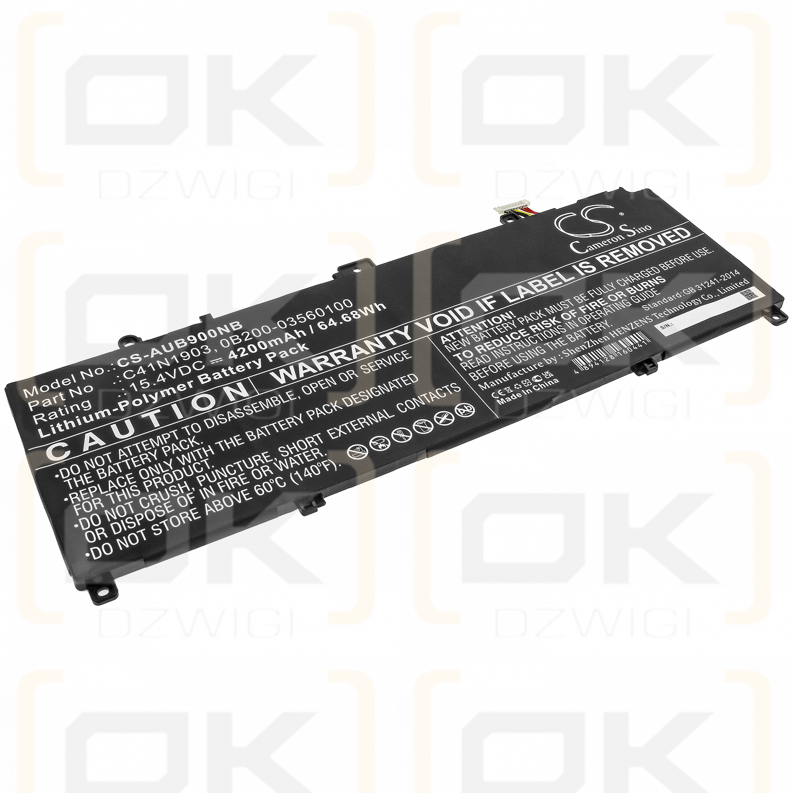 Asus ExpertBook B9450FA-BM0252R / C41N1903 4200mAh Li-Polymer 15.4V (Cameron Sino)