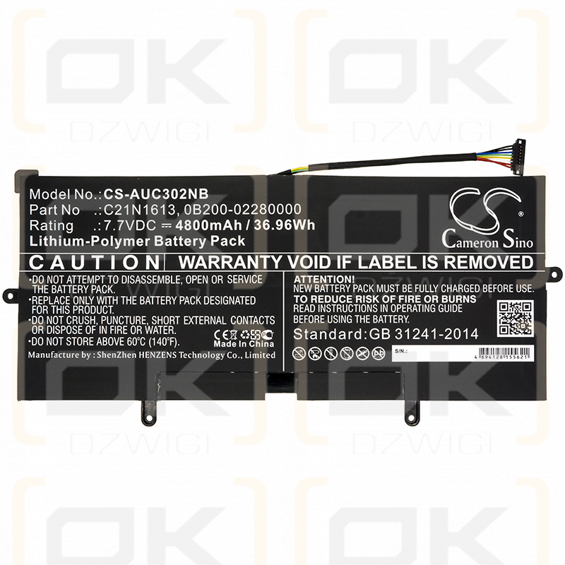 Asus C302CA-1A / C21N1613 4800mAh Li-Polímero 7.7V (Cameron Sino)