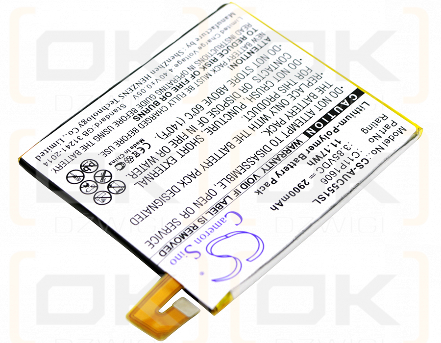 Asus ZC551KL / C11P1606 2900mAh Li-Polymer 3.85V (Cameron Sino)