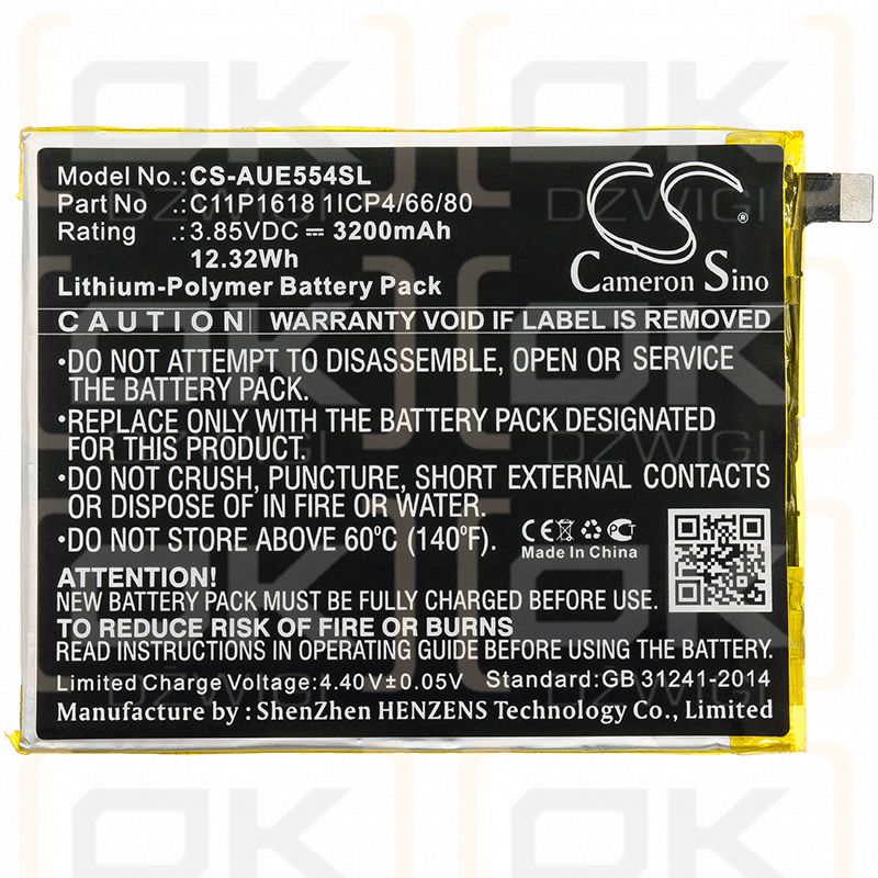 Asus ZE554KL / C11P1618 1ICP4/66/80 3200 mAh Li-Polymer 3,85 V (Cameron Sino)