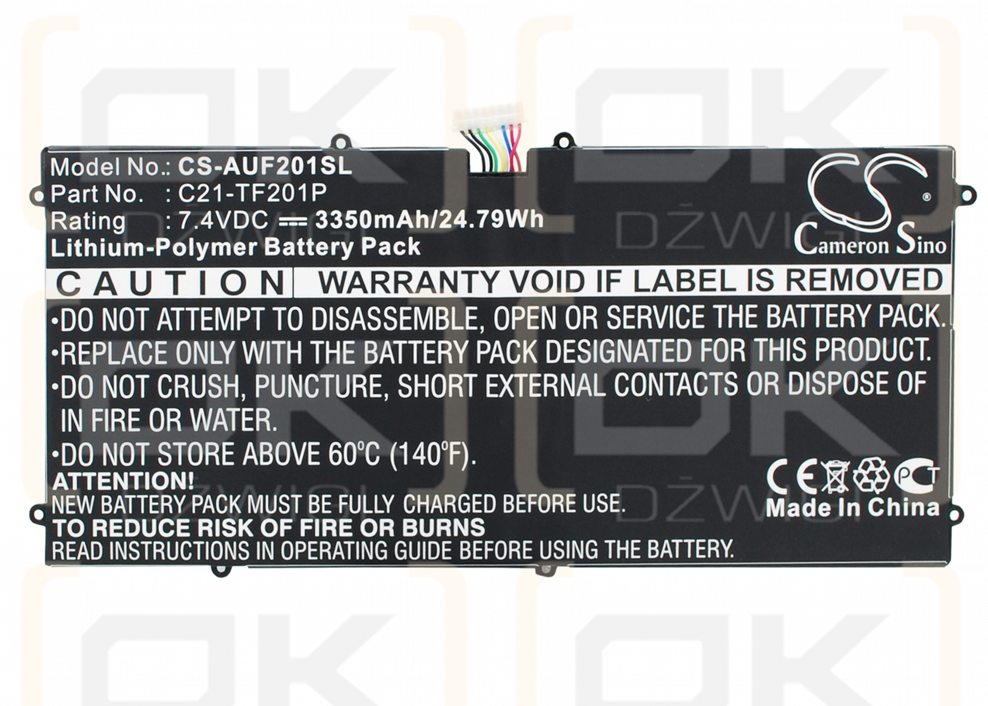 Asus TF201G-1I015A / C21-TF201P 3350 мАч литий-полимерный 7,4 В (Cameron Sino)