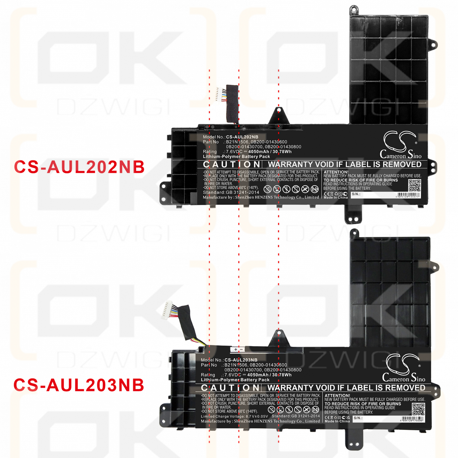 Asus L502MA / B21N1506 4050 мАч литий-полимерный 7,6 В (Cameron Sino)