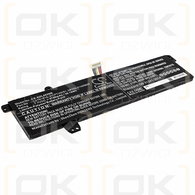 Asus VivoBook X402BA-FA179T / C21N1618 4700mAh Li-Polímero 7.7V (Cameron Sino)