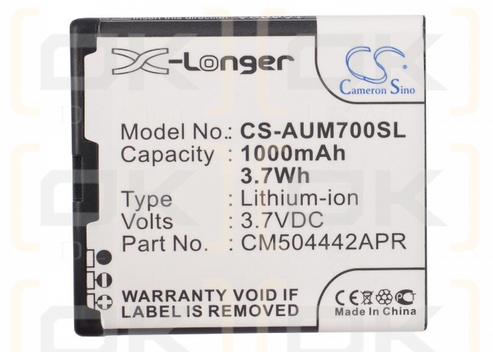 Amplicomms PowerTel M6900 / CM504442APR 1000mAh Li-ion 3.7V (Cameron Sino)