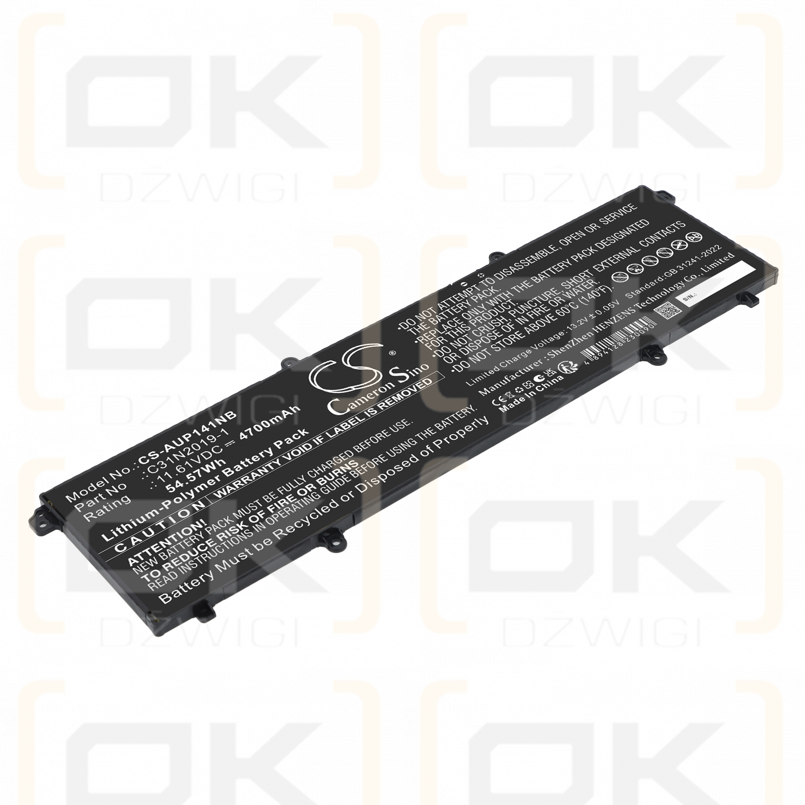 Replacement Battery for Asus X3500PA / 0B200-04000100 4700 mAh Li-Polymer 11.61 V (Cameron Sino)