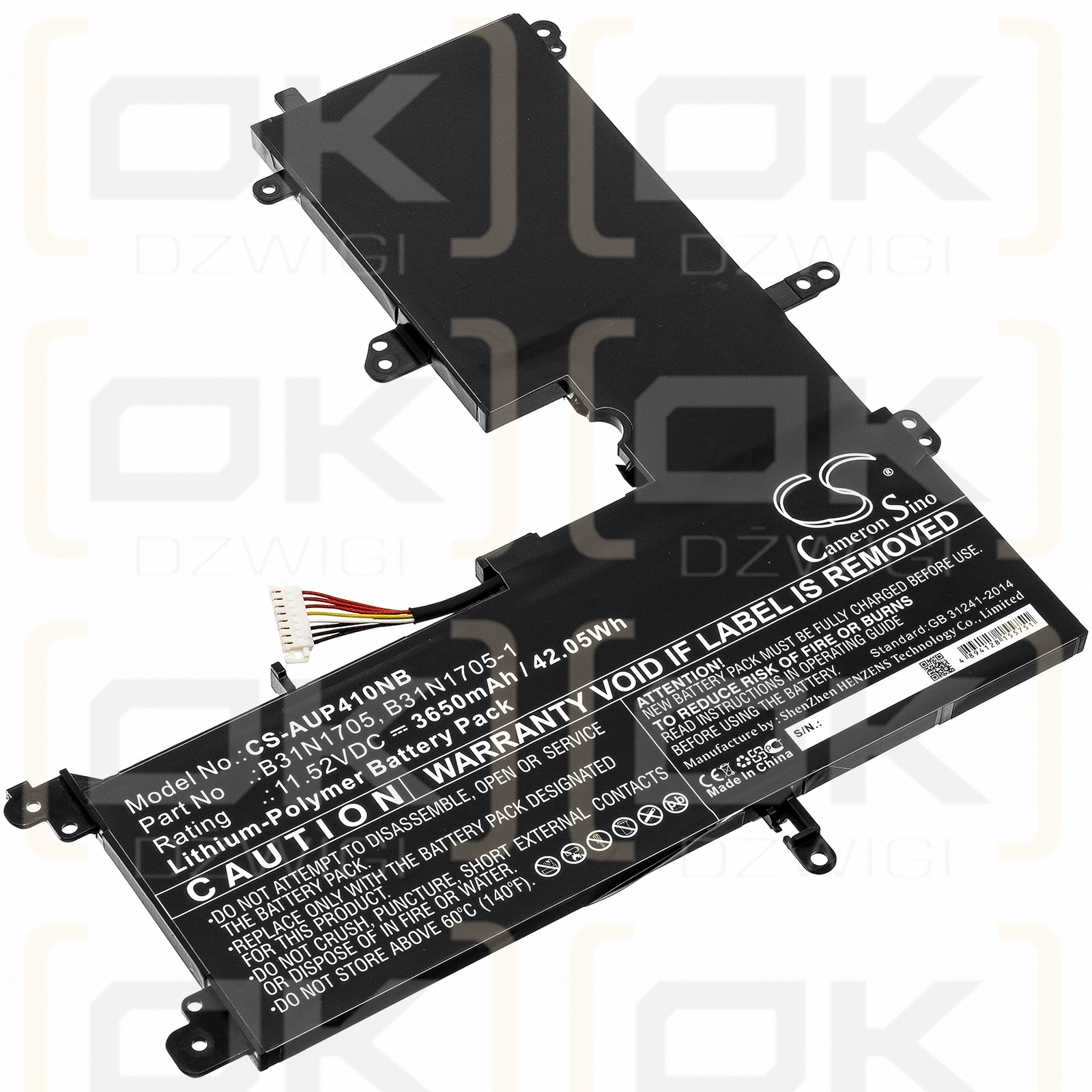 Asus Q405UA / B31N1705 3650mAh Li-Polímero 11.52V (Cameron Sino)