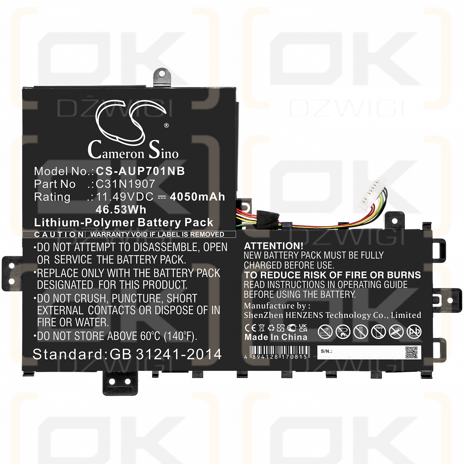 Asus Business P1701DA-AU017R / C31N1907 4050mAh Li-Polímero 11.49V (Cameron Sino)