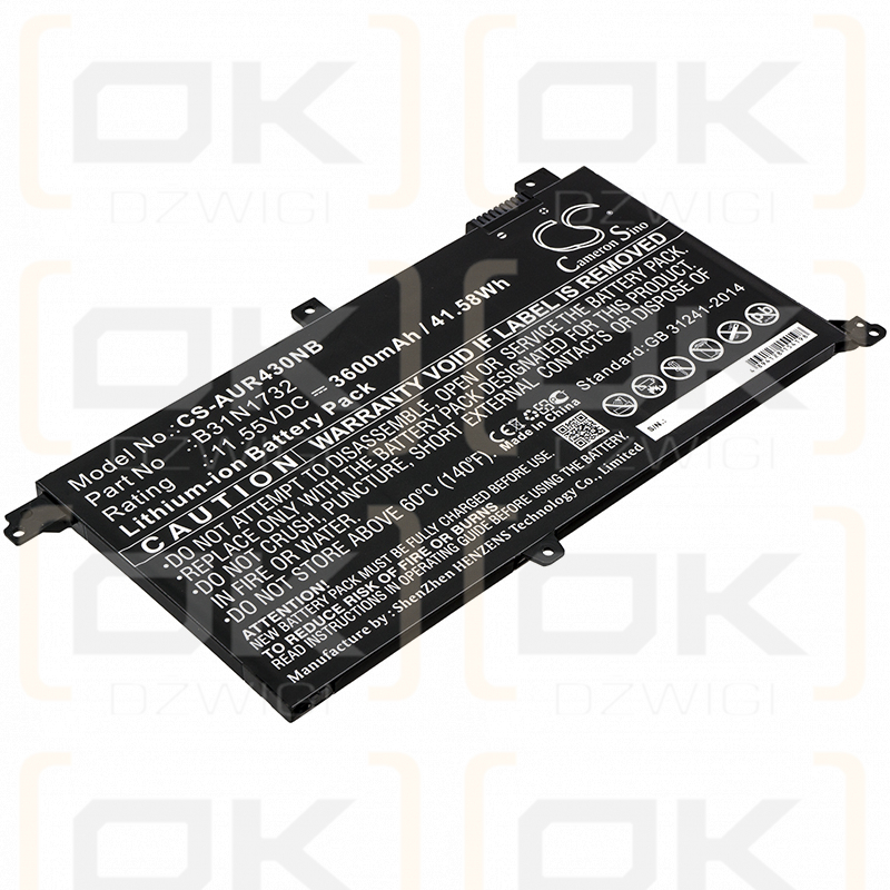 Asus VivoBook S14 S430FNEB041T / B31N1732 3600 mAh Li-Ion 11,55 V (Cameron Sino)