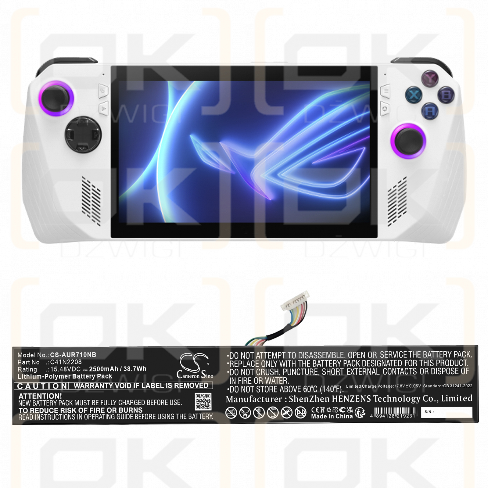 Asus ROG Ally (2023) RC71L NR2301L / C41N2208 2500mAh Li-Polymer 15.48V (Cameron Sino)
