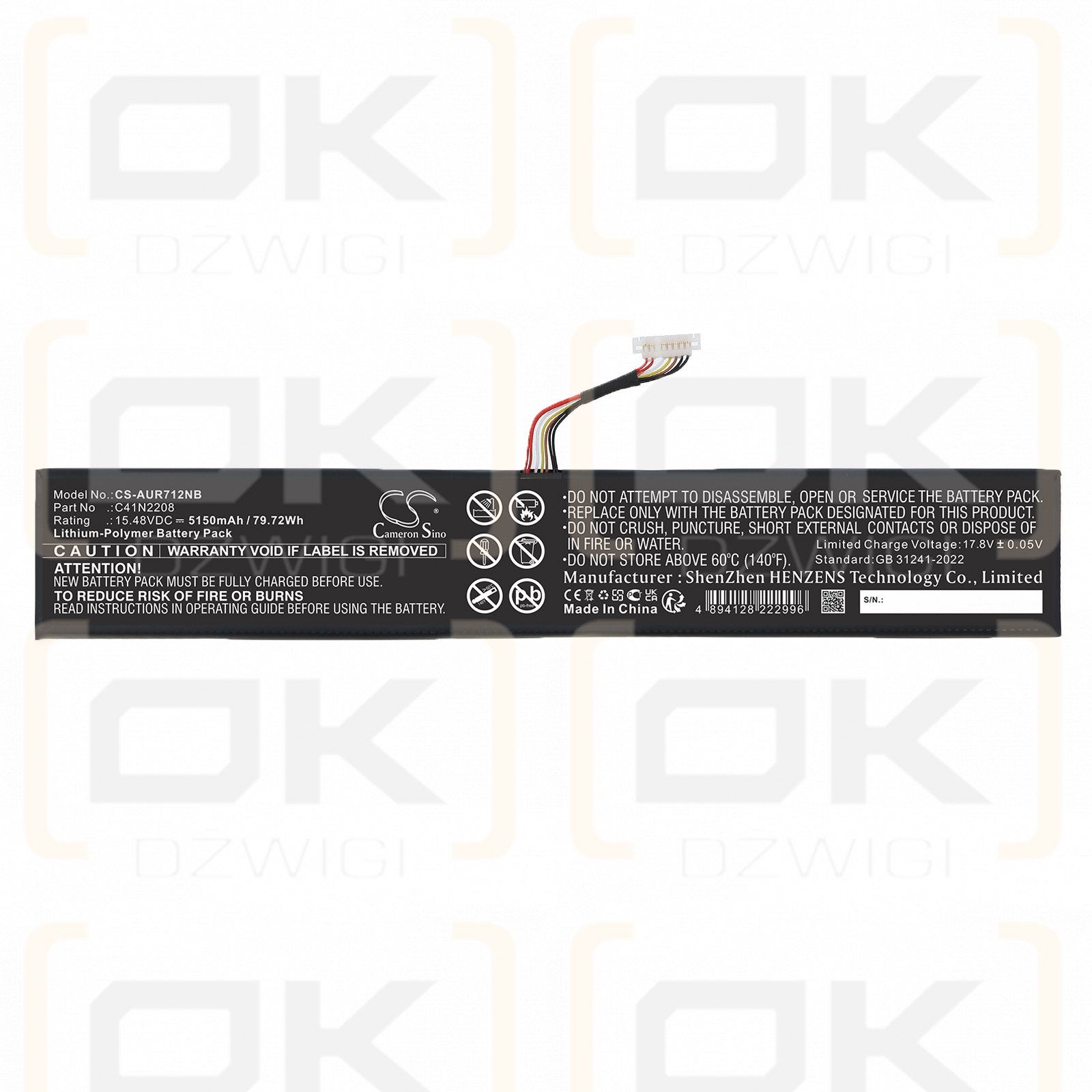 Asus Rog AllY CONSOLE 2023 / C41N2208 5150 mAh Li-Polymer 15,48 V (Cameron Sino)