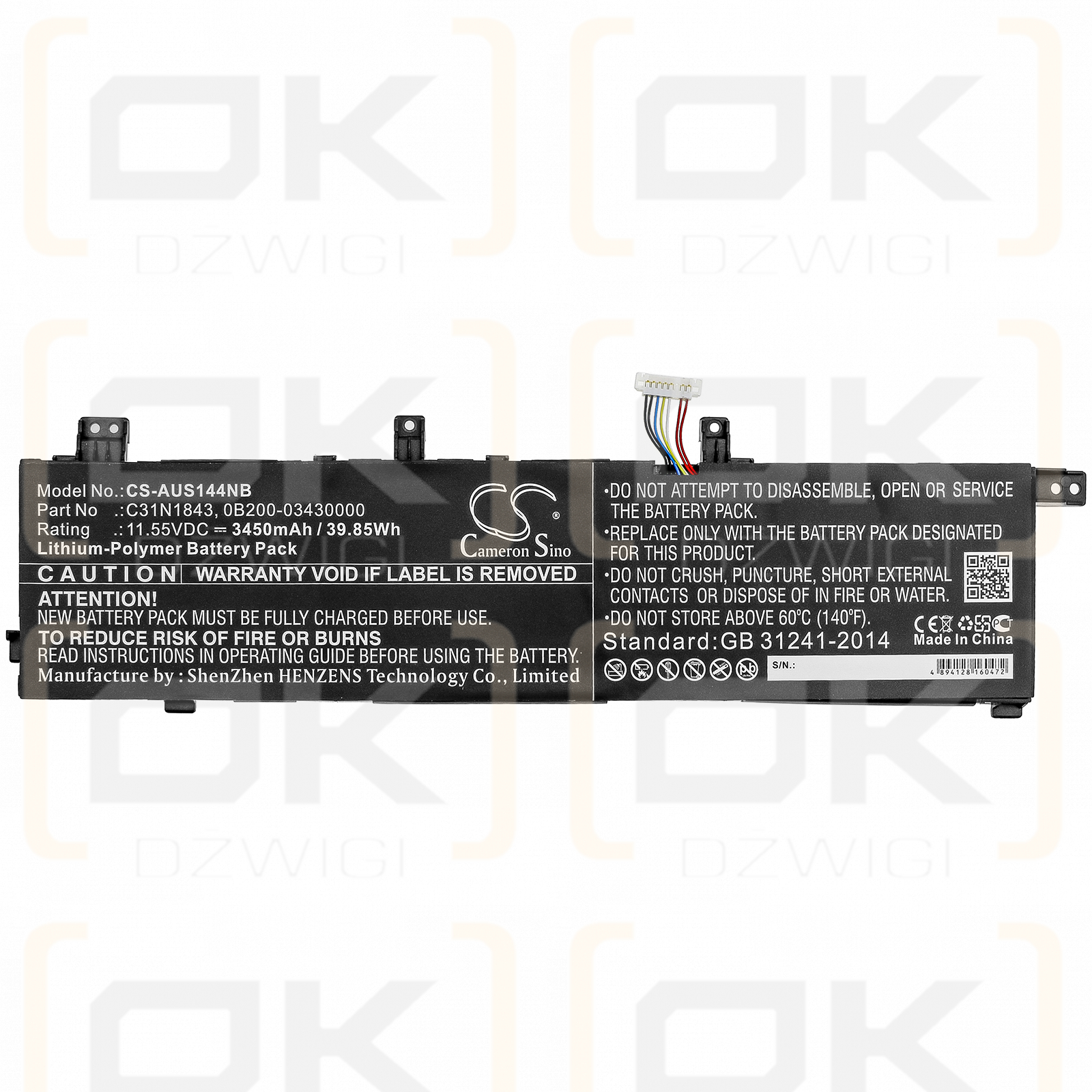 Asus Vivobook S14 S432FA-EB008T / C31N1843 3450mAh Li-Polímero 11.55V (Cameron Sino)