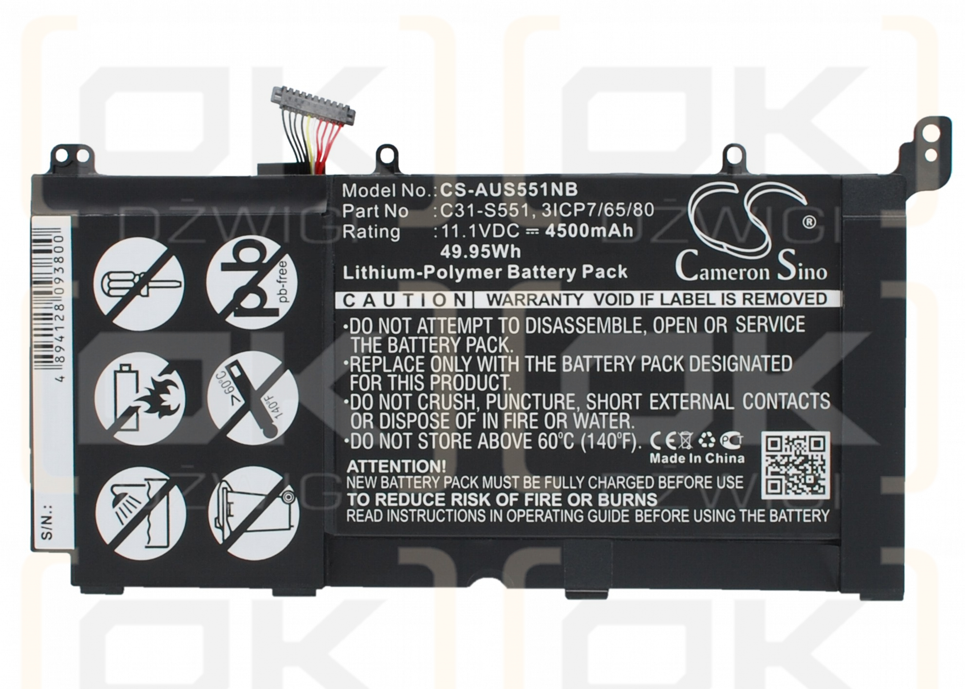 Asus V551L / C31-S551 4500mAh Li-Polímero 11.1V (Cameron Sino)