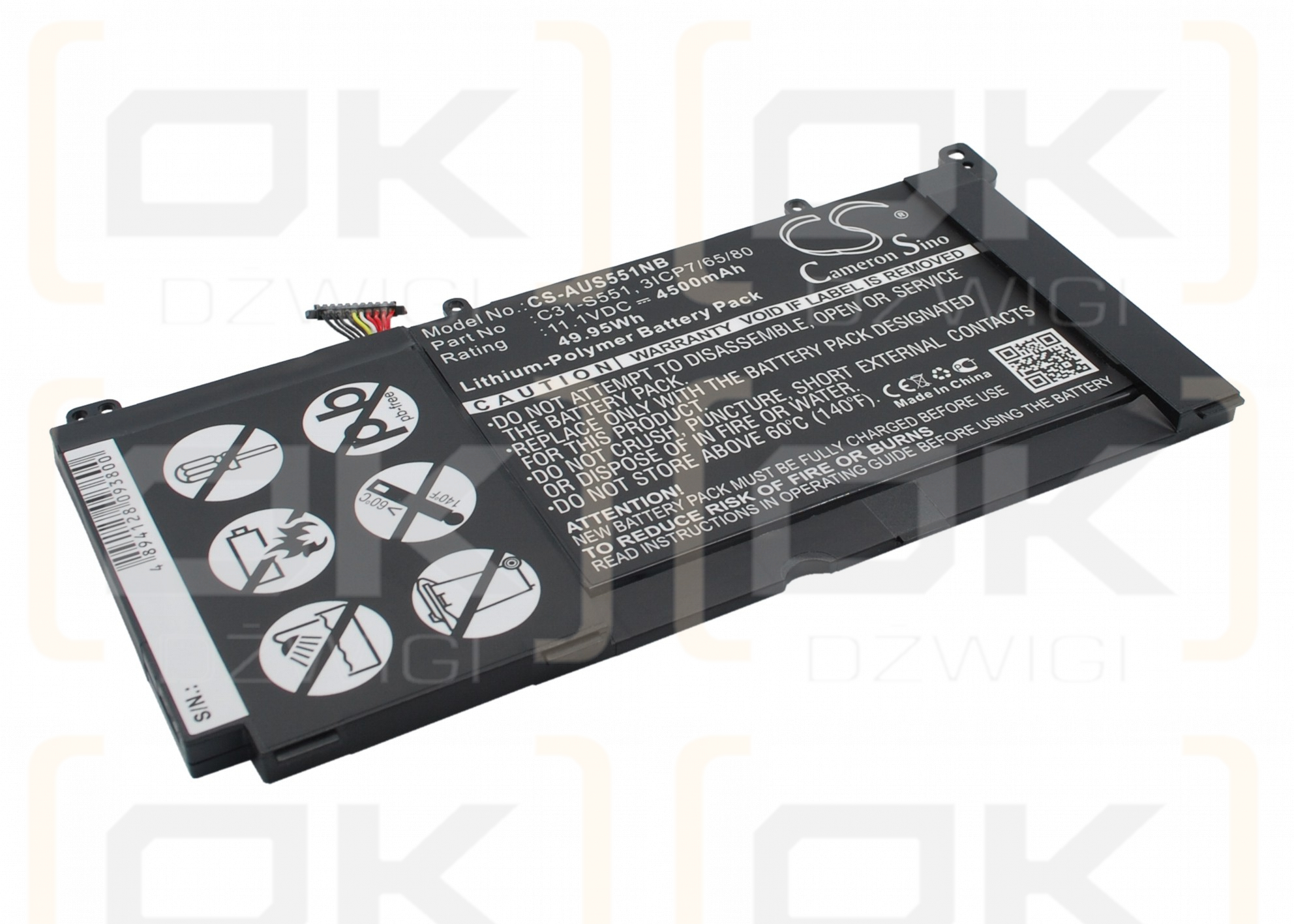 Asus V551L / C31-S551 4500mAh Li-Polímero 11.1V (Cameron Sino)