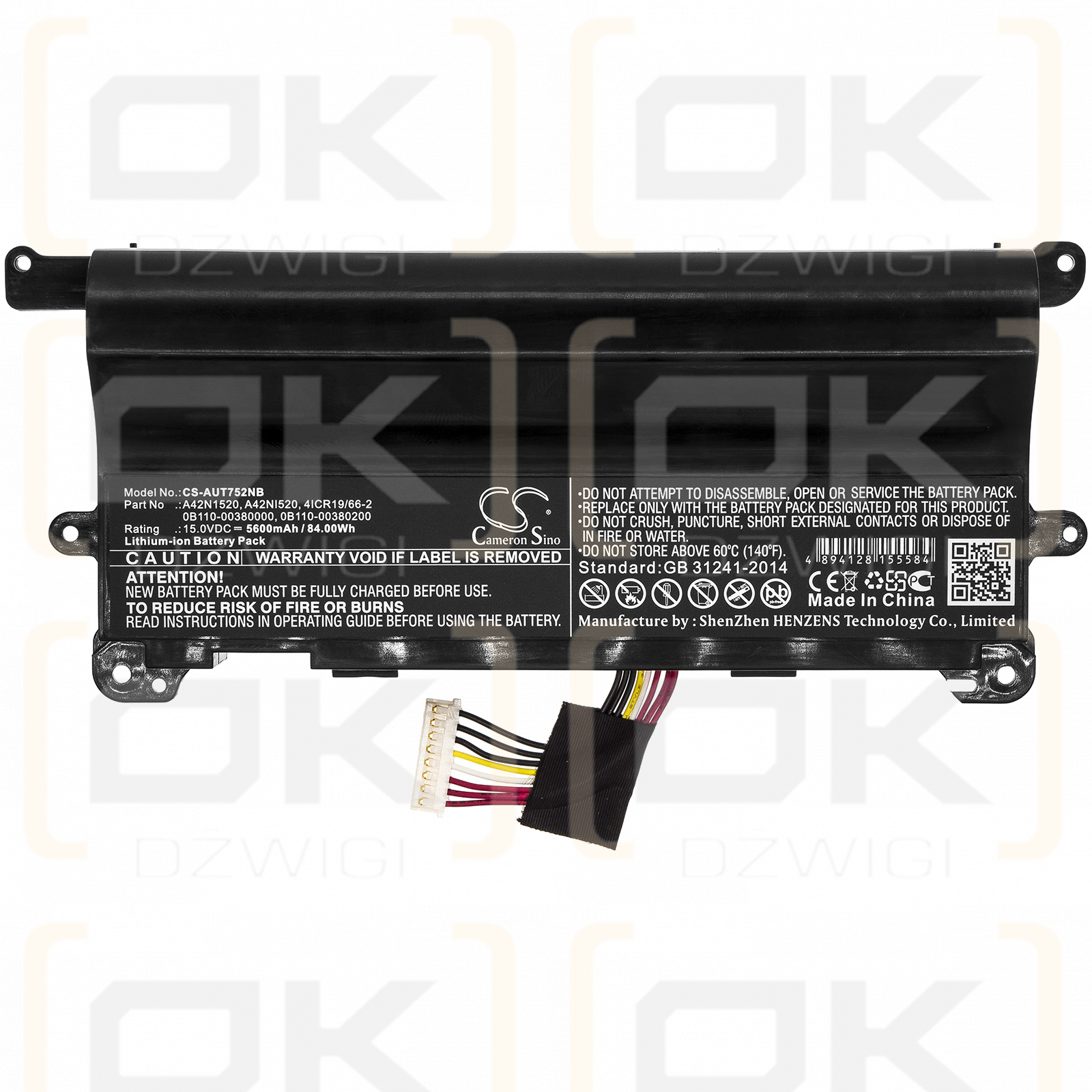 Asus G752VY / A42N1520 5600mAh Li-ion 15.0V (Cameron Sino)