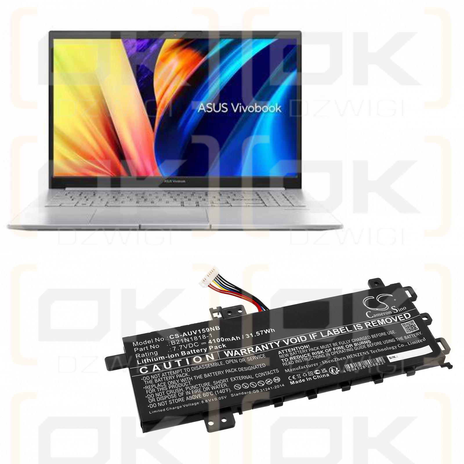 Asus VivoBook 15 F509UA / B21N1818-1 4100mAh Li-ion 7.7V (Cameron Sino)