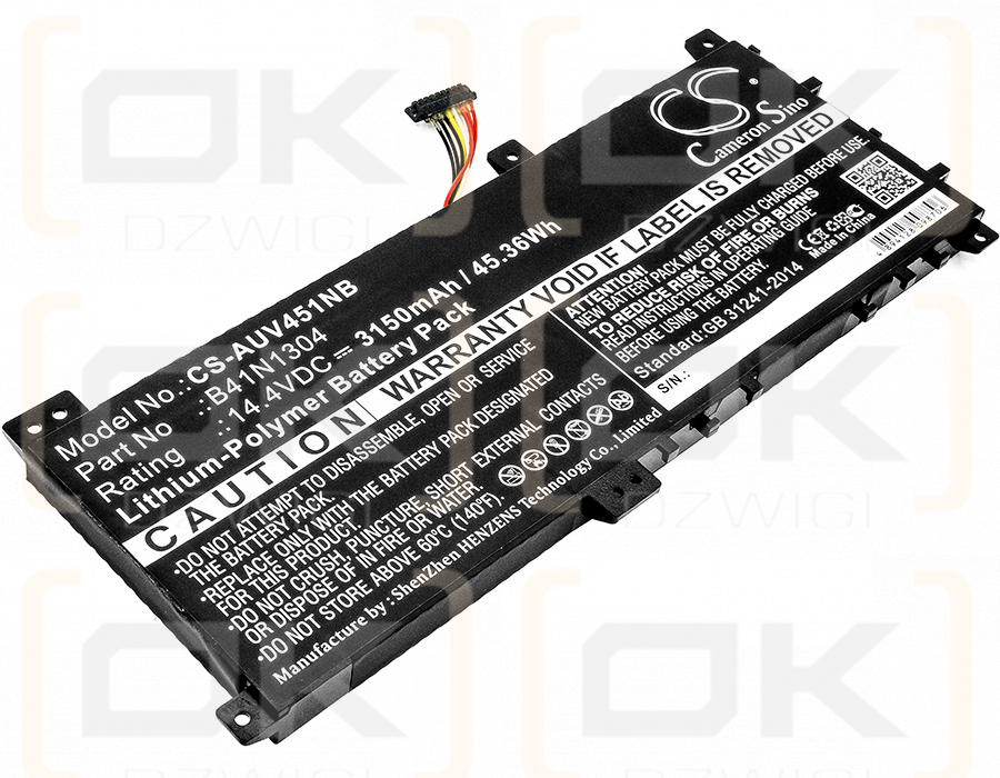 Asus VivoBook V451LA-DS51T / B41N1304 3150mAh Li-Polímero 14.4V (Cameron Sino)