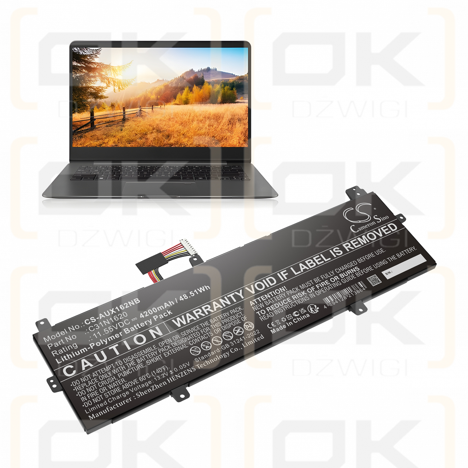 Asus ux430uar / 0B200-02370000 4200mAh Li-Polymer 11.55V (Cameron Sino)