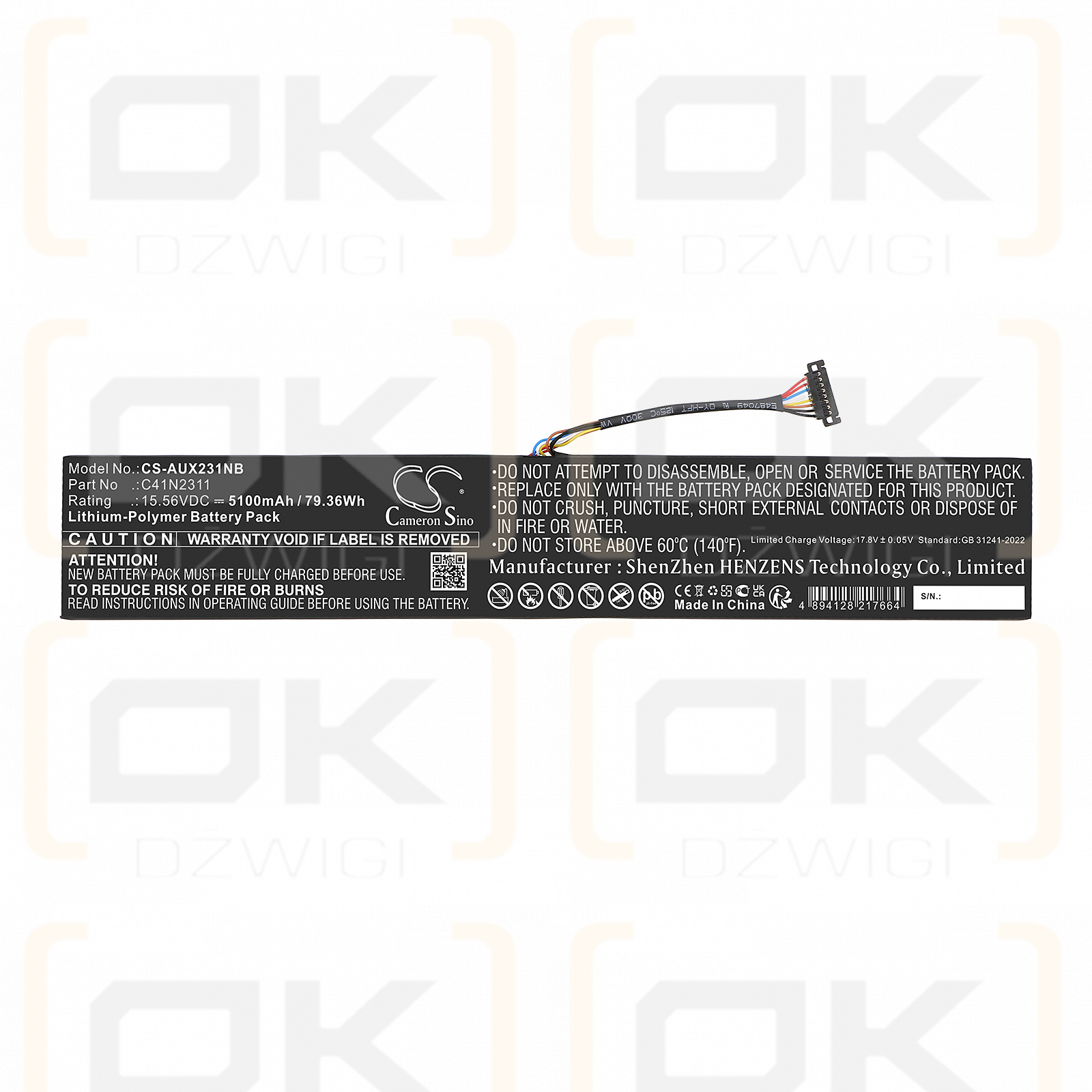 Asus ROG Ally X / 0B200-04560000 5100 mAh Li-Polymer 15,56 V (Cameron Sino)