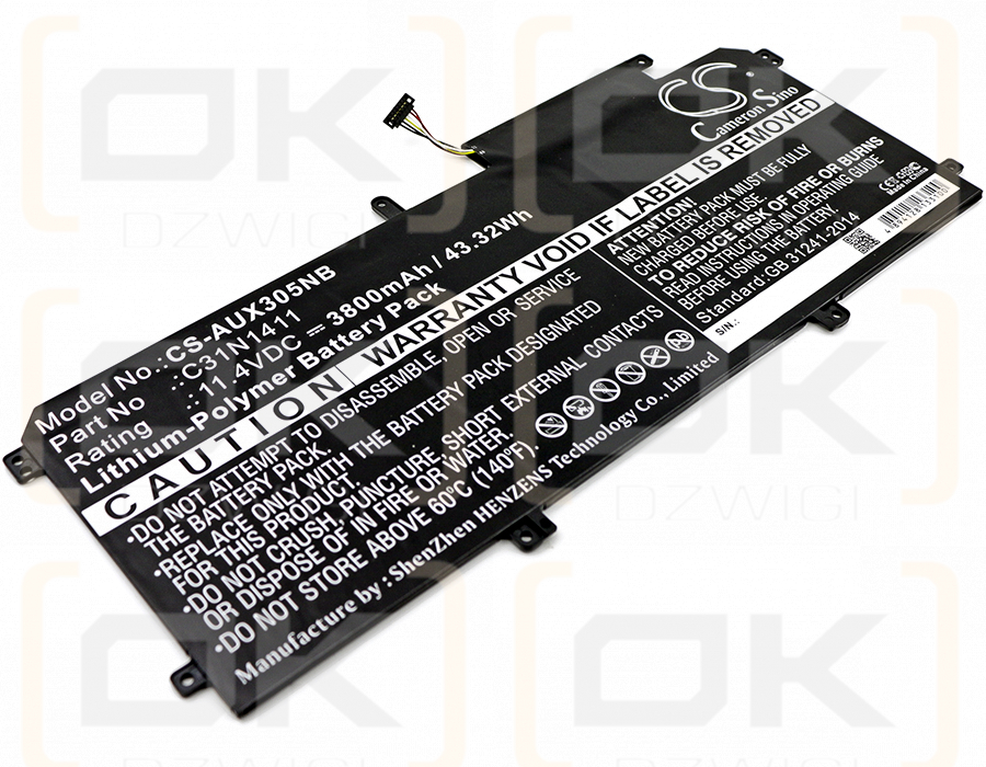 Asus ZenBook UX305FA-1B / C31N1411 3800 mAh Li-Polymer 11,4 V (Cameron Sino)