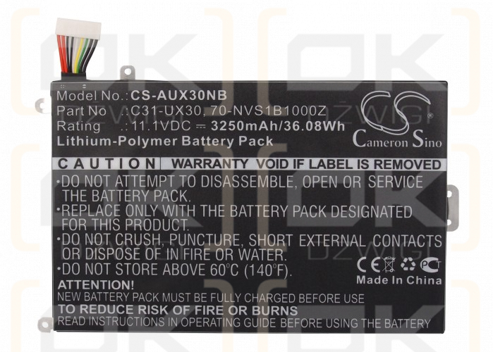 Asus UX30-QX082X / C31-UX30 3250mAh Li-Polymer 11.1V (Cameron Sino)