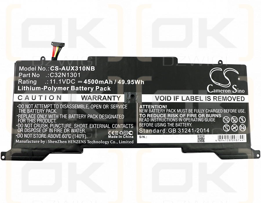 Asus UX31LA-2A / C32N1301 4500 mAh Li-Polymer 11,1 V (Cameron Sino)