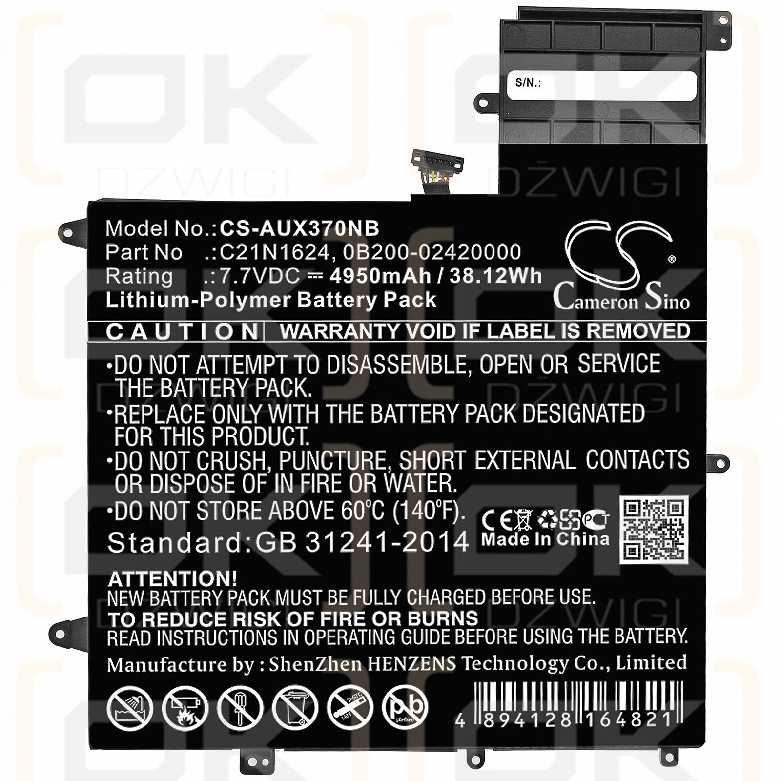 Asus Q325UA / C21N1624 4950mAh Li-Polímero 7.7V (Cameron Sino)