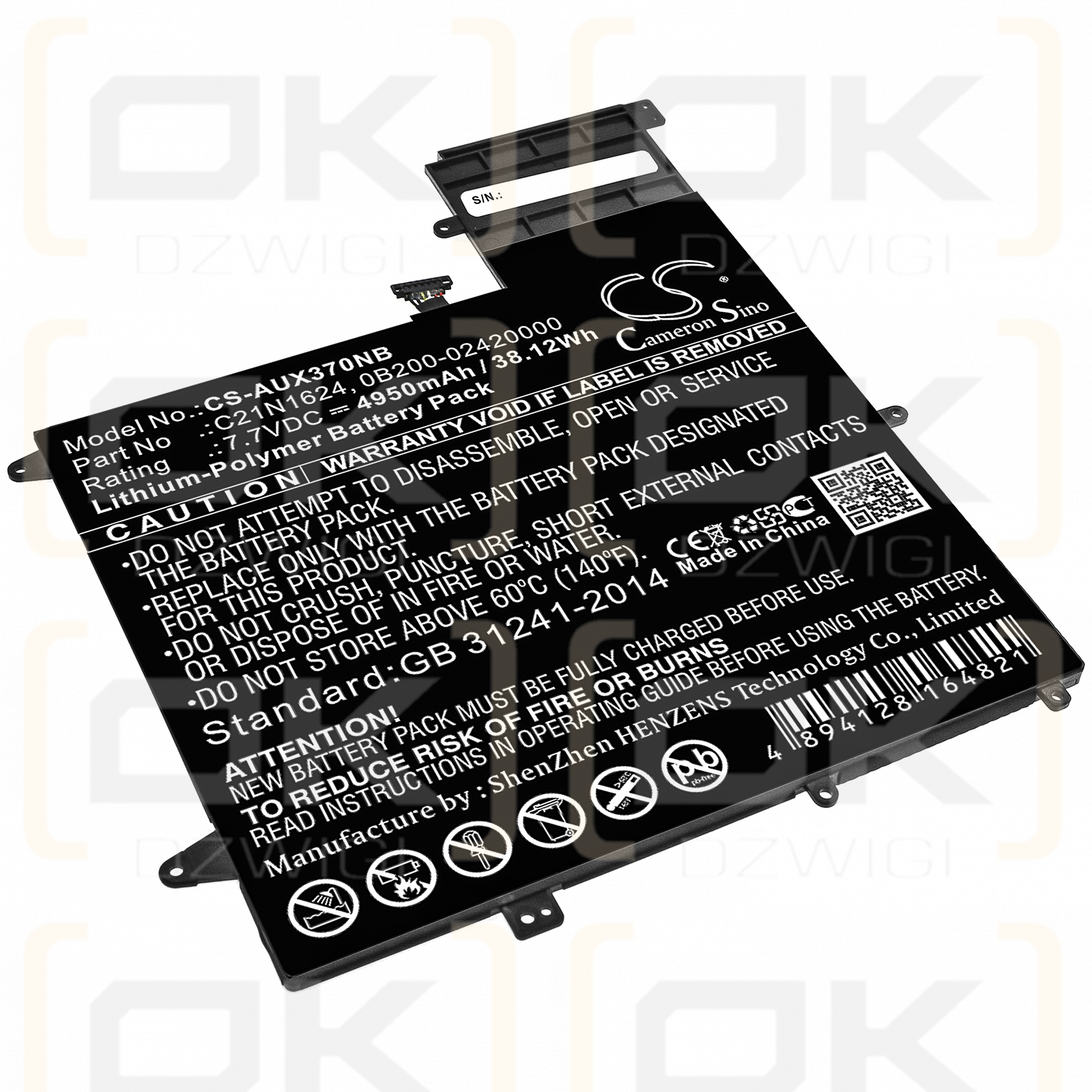 Asus Q325UA / C21N1624 4950 mAh Li-Polymer 7,7 V (Cameron Sino)