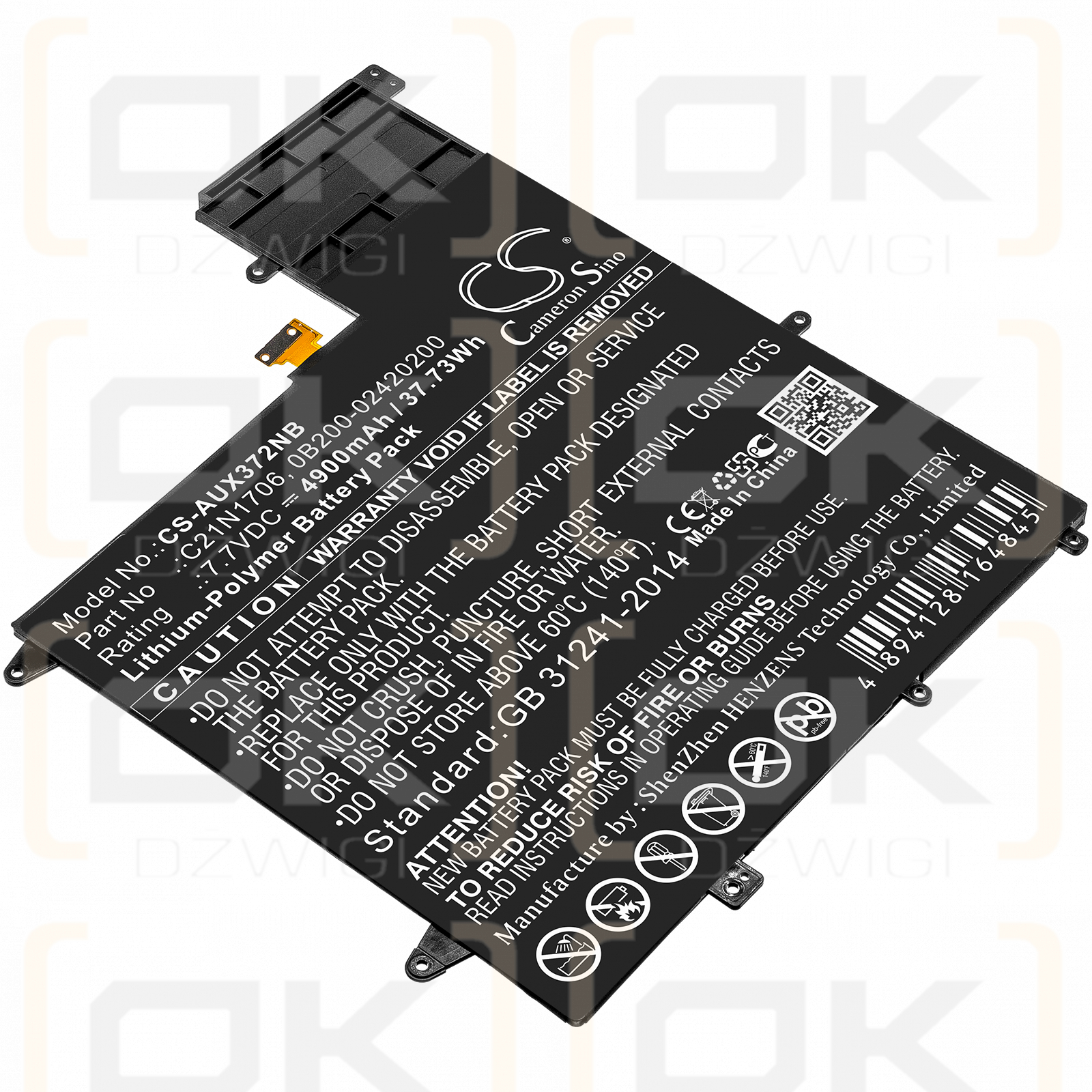 Asus UX370UA / C21N1706 4900 mAh Li-Polymer 7,7 V (Cameron Sino)