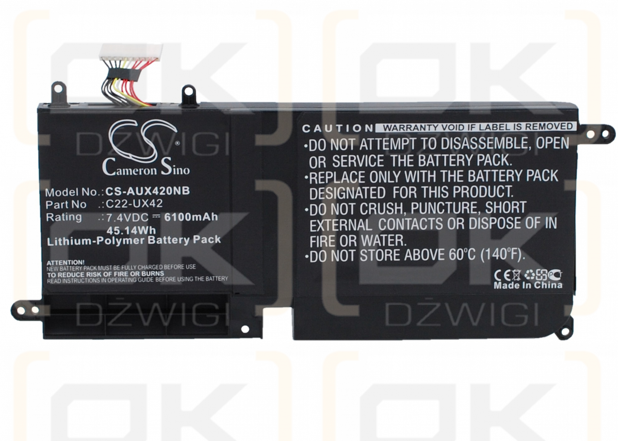 Asus Zenbook UX42VS / C22-UX42 6100 mAh Li-Polymer 7.4 V (Cameron Sino)