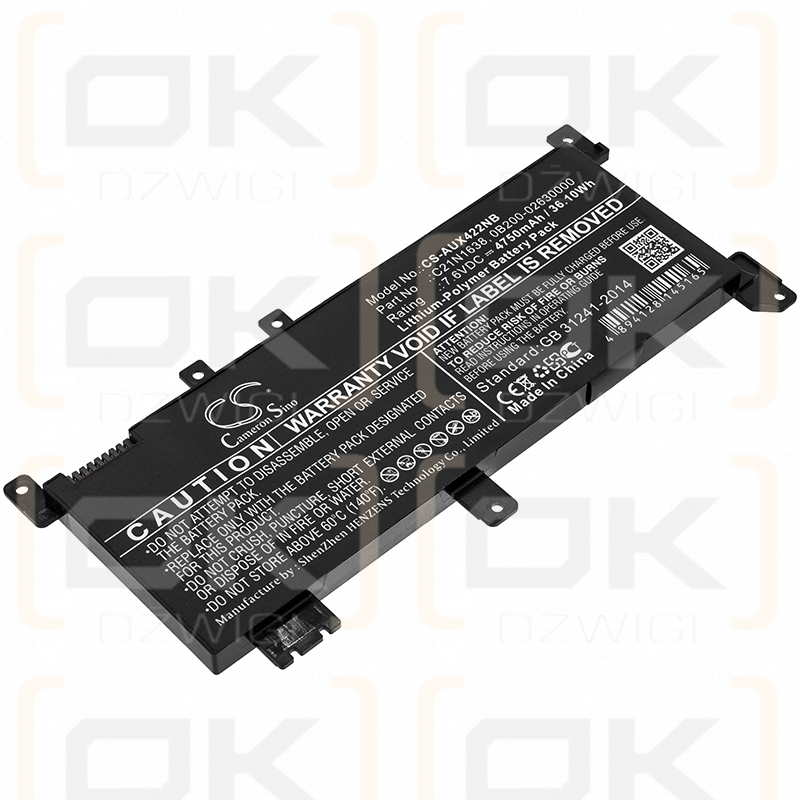 Asus X442UR-FA058T / C21N1638 4750 mAh Li-Polymer 7,6 V (Cameron Sino)