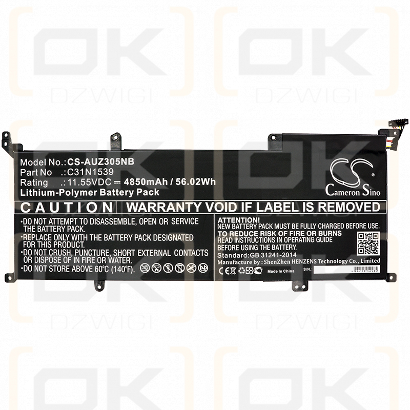 Asus UX305UAB / C31N1539 4850 mAh Li-Polymer 11,55 V (Cameron Sino)