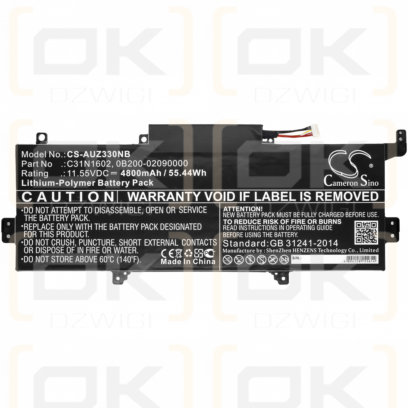 Asus UX330UA / C31N1602 4800mAh Li-Polímero 11.55V (Cameron Sino)