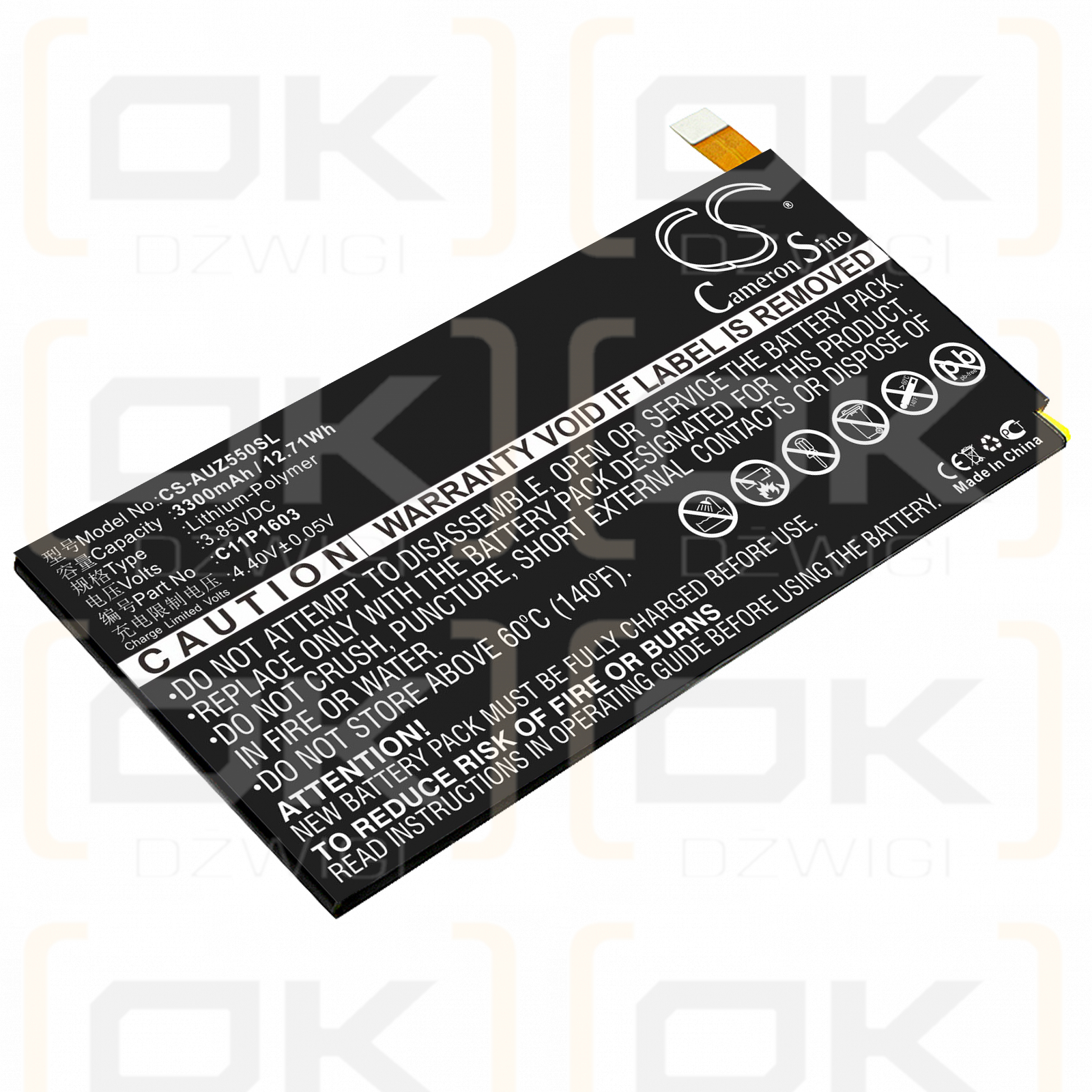 Asus ZS550KL / C11P1603 3300 mAh Li-Polymer 3,85 V (Cameron Sino)