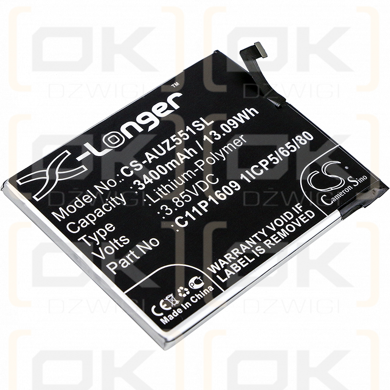 Asus ZC520KL / C11P1609 1ICP5/65/80 3400mAh Li-Polímero 3.85V (Cameron Sino)