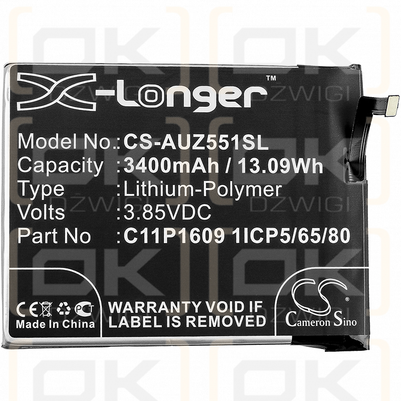 Asus ZC520KL / C11P1609 1ICP5/65/80 3400mAh Li-Polímero 3.85V (Cameron Sino)