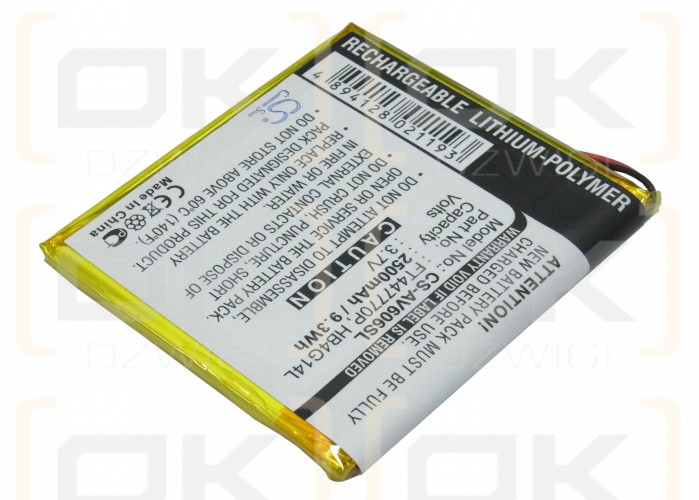 Archos AV605 30GB / FT447770P 2500mAh Li-Polymer 3.7V (Cameron Sino)