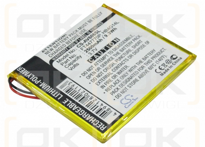 Archos AV605 30GB / FT447770P 2500mAh Li-Polymer 3.7V (Cameron Sino)