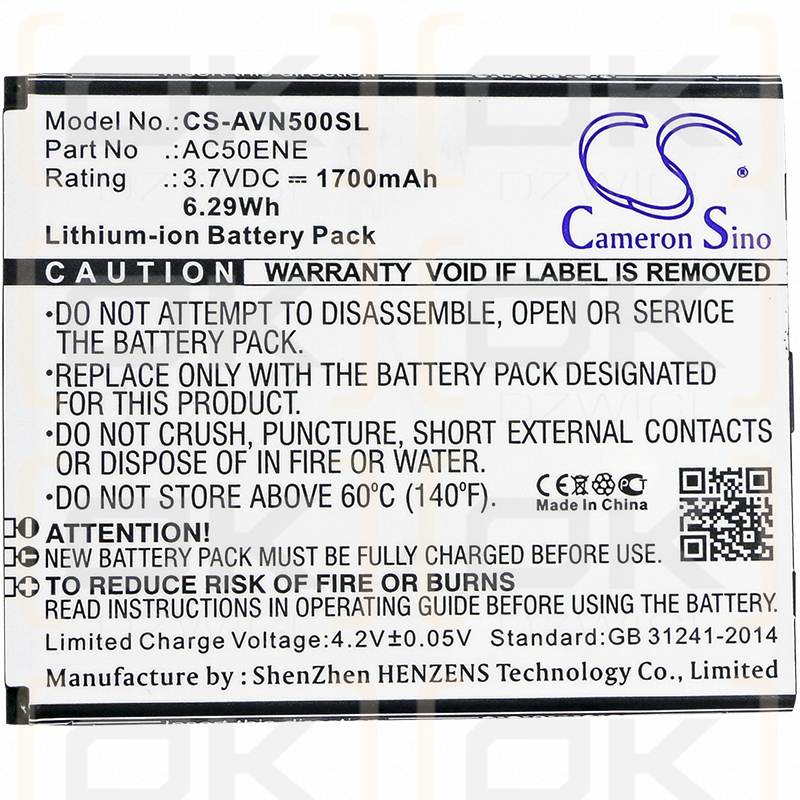 Archos 50e Neón / AC50ENE 1700mAh Li-ion 3.7V (Cameron Sino)