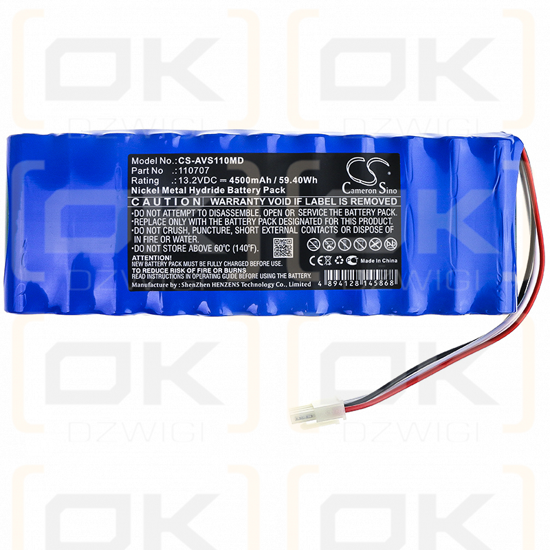 Viasys Healthcare Bird Fabian / 110707 4500mAh Ni-MH 13.2V (Cameron Sino)