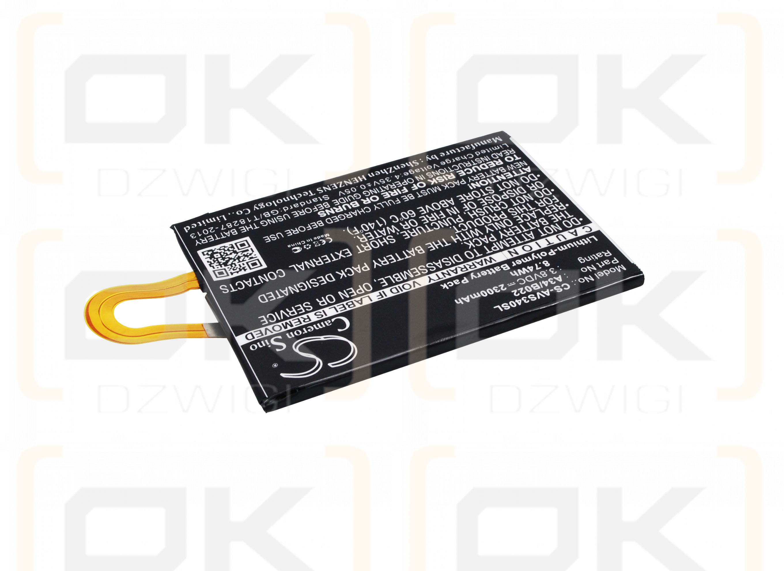 Avus A34 / A34/B022 2300mAh Li-polímero 3.8V (Cameron Sino)