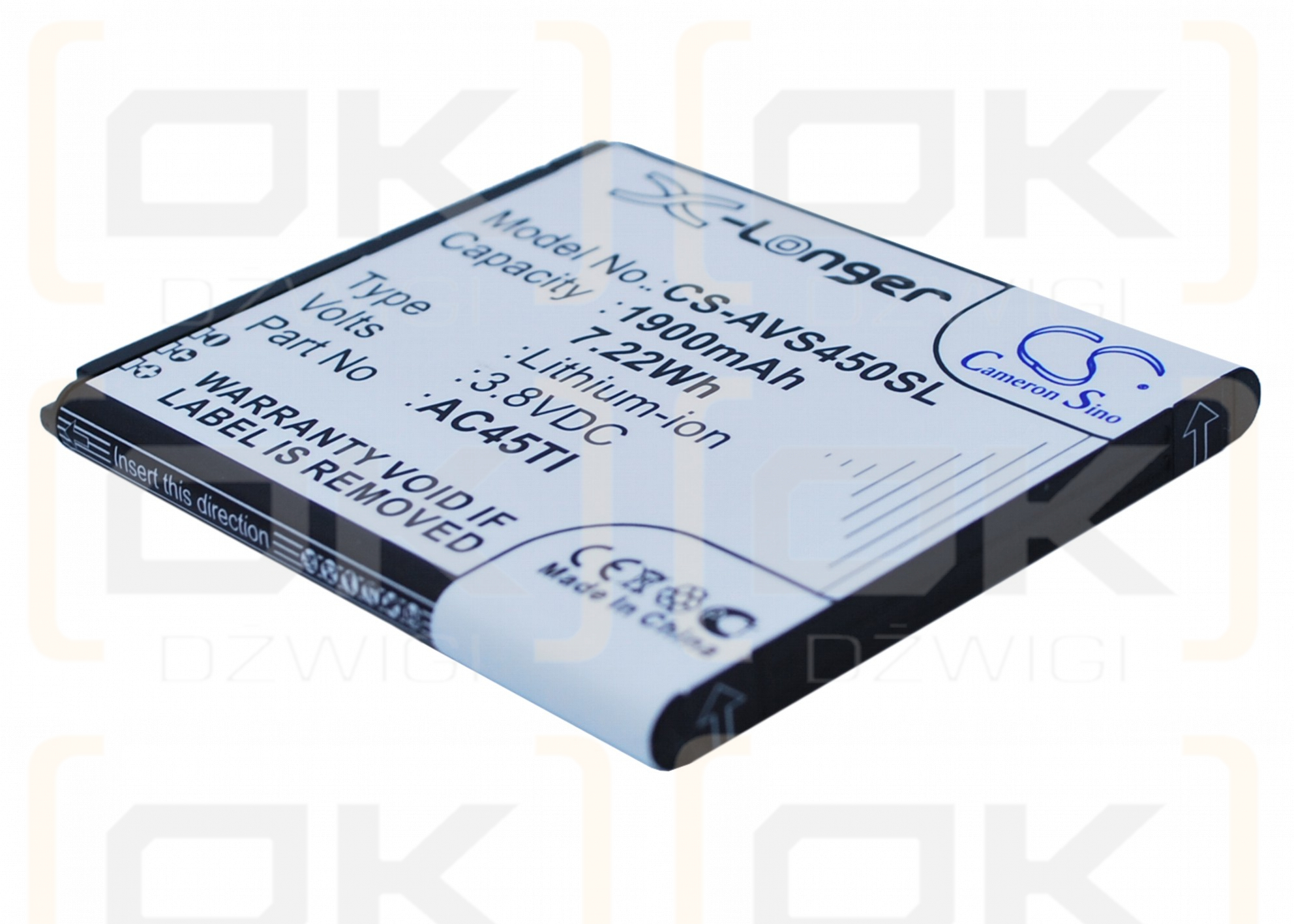 Archos Ohne Simlock / AC45TI 1900mAh Li-ion 3.8V (Cameron Sino)