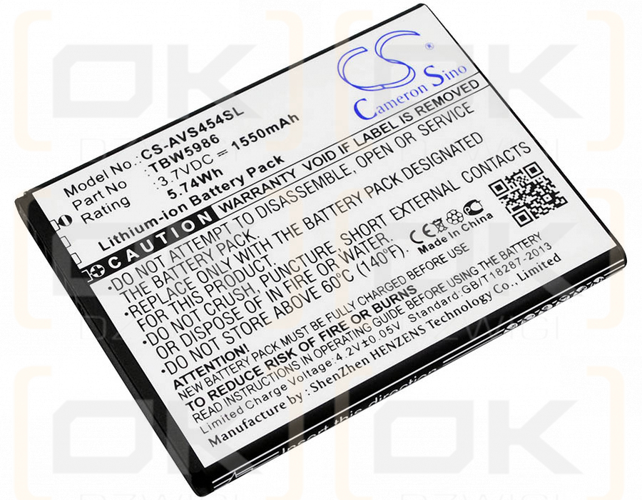 Archos 50c Neon / TBW5986 1550 mAh Li-Ion 3,7 V (Cameron Sino)