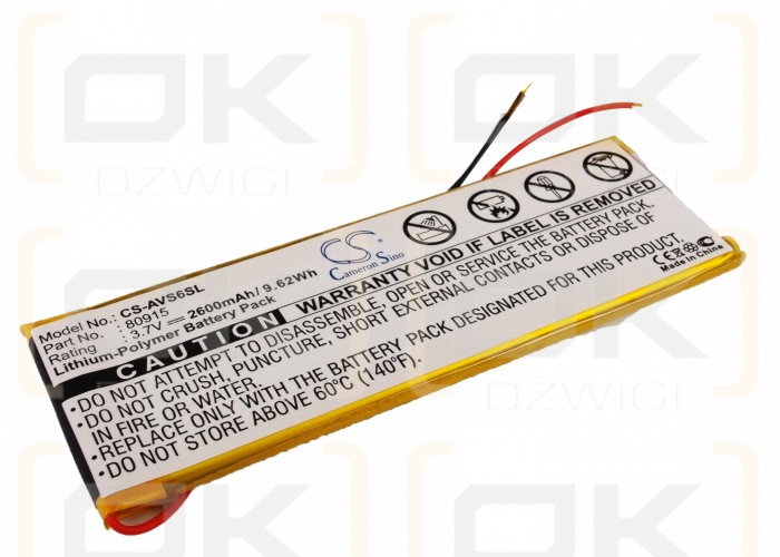 Archos 5 250 GB / 80915 2600 mAh Li-Polymer 3.7 V (Cameron Sino)